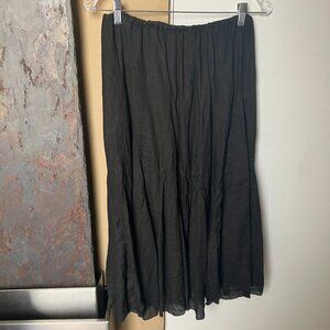 CP Shades Black Fanny Skirt 100% linen Size Small